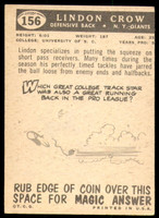 1959 Topps #156 Lindon Crow Excellent 