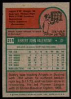 1975 Topps Mini #215 Bobby Valentine Near Mint+  ID: 247774