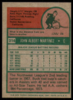 1975 Topps #314 Buck Martinez Near Mint or Better  ID: 205850