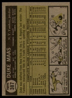 1961 Topps #387 Duke Maas NM Near Mint  ID: 112628