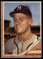1962 Topps #63 Tony Cloninger Excellent RC Rookie  ID: 194612