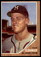 1962 Topps #63 Tony Cloninger Excellent RC Rookie  ID: 194614