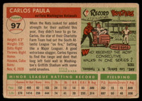 1955 Topps #97 Carlos Paula VG Very Good RC Rookie ID: 106588