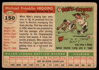 1955 Topps #150 Mike Higgins MG VG Very Good 