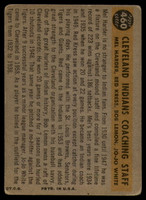 1960 Topps #460 Indians Coaches G-VG 