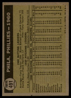 1961 Topps #491 Phillies Team VG Very Good 