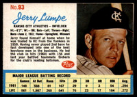 1962 Post Cereal #93 Jerry Lumpe Near Mint  ID: 144291