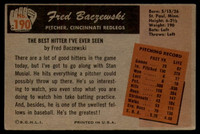 1955 Bowman #190 Fred Baczewski VG/EX Very Good/Excellent 