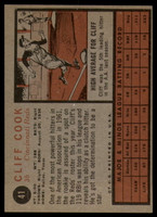 1962 Topps #41 Cliff Cook Ex-Mint  ID: 179411