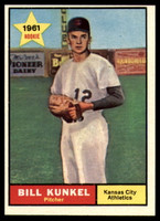 1961 Topps #322 Bill Kunkel NM Near Mint RC Rookie