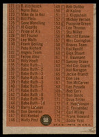 1962 Topps #98 Checklist 89-176 Excellent Marked  ID: 193916