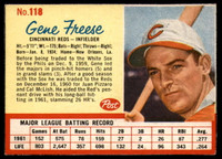 1962 Post Cereal #118 Gene Freese Ex-Mint  ID: 136855