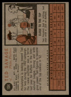 1962 Topps #104 Ted Savage EX++ Excellent++ RC Rookie
