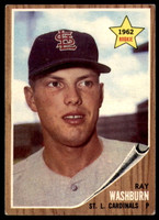 1962 Topps #19 Ray Washburn UER Excellent+ RC Rookie ID: 188844