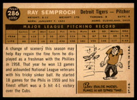 1960 Topps #286 Ray Semproch EX/NM  ID: 108750