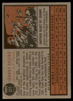 1962 Topps #377 John Orsino Excellent RC Rookie ID: 180184