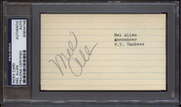 Mel Allen SIGNED 3X5 INDEX CARD PSA/DNA Authenticated New York Yankees Announcer Autograph ID: 75424