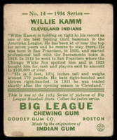 1934 Goudey #14 Willie Kamm EX++ Excellent++ 