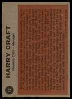 1962 Topps #12 Harry Craft MG EX++ Excellent++ 