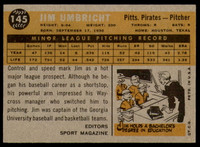 1960 Topps #145 Jim Umbricht RS Ex-Mint RC Rookie  ID: 196319