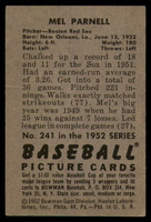 1952 Bowman #241 Mel Parnell EX++  ID: 84500