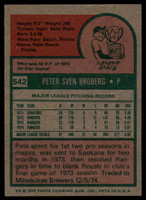 1975 Topps #542 Pete Broberg Signed Auto Autograph 