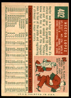 1959 Topps #402 Hector Lopez UER Excellent+  ID: 199689