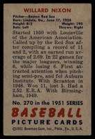 1951 Bowman #270 Willard Nixon EX++ RC Rookie