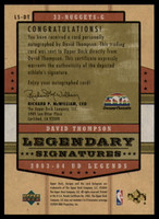 2003-04 UD Legends  LS-DT David Thompson Auto Signed Denver Nuggets