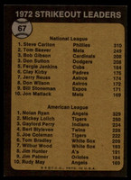 1973 Topps # 67 Steve Carlton/Nolan Ryan Strikout Leaders NM  ID: 89701