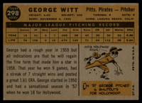 1960 Topps #298 George Witt Excellent+  ID: 139319