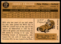 1960 Topps #17 Johnny Callison VG-EX  ID: 195394