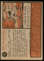 1962 Topps #19 Ray Washburn UER Excellent RC Rookie  ID: 194404