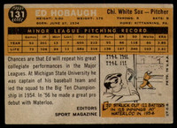 1960 Topps #131 Ed Hobaugh RS Excellent+ RC Rookie  ID: 196199