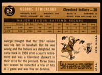 1960 Topps #63 George Strickland Excellent+  ID: 195696