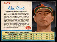 1962 Post Cereal #79 Ken Hunt Excellent+  ID: 144264