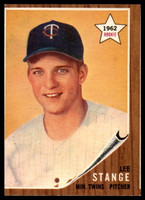 1962 Topps #321 Lee Stange Excellent RC Rookie ID: 145310