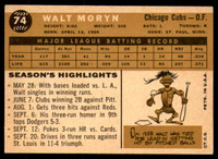 1960 Topps #74 Walt Moryn Excellent+  ID: 195768