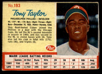 1962 Post Cereal #193 Tony Taylor Excellent+ 