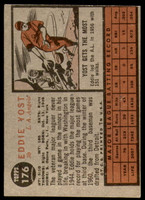 1962 Topps #176 Eddie Yost Excellent  ID: 195022