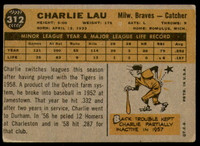 1960 Topps #312 Charley Lau VG-EX 