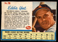 1962 Post Cereal #76 Eddie Yost Excellent  ID: 137218