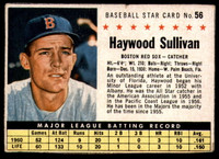 1961 Post Cereal #56 Haywood Sullivan Excellent  ID: 183326