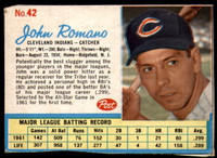 1962 Post Cereal #42 John Romano Excellent  ID: 144160