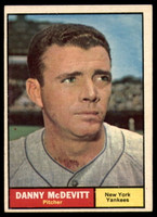 1961 Topps #349 Danny McDevitt Excellent+  ID: 156027