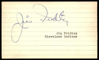 Jim Fridley SIGNED 3X5 INDEX CARD AUTHENTIC AUTOGRAPH Cleveland Indians Vintage Signature