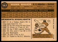 1960 Topps #262 Hank Bauer EX Excellent 