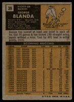 1971 Topps # 39 George Blanda Poor  ID: 151958