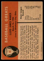 1961 Fleer #84 Lloyd Waner Excellent  ID: 176044