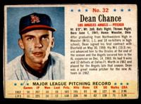 1963 Post Cereal #32 Dean Chance Very Good  ID: 183480